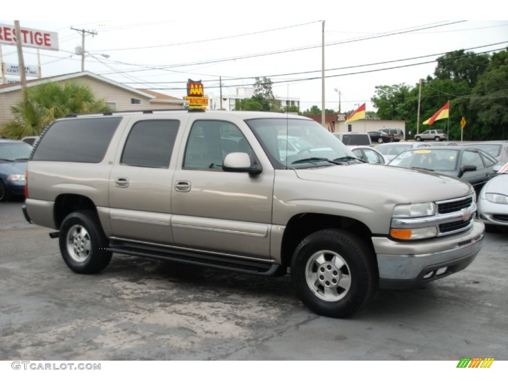 2003 Suburban 1500 LT - Light Pewter Metallic / Tan/Neutral photo #4