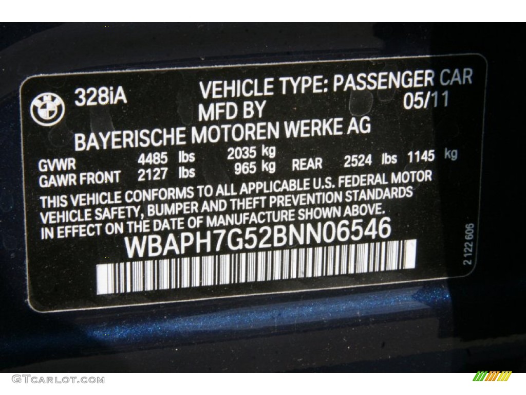 2011 3 Series 328i Sedan - Deep Sea Blue Metallic / Oyster/Black Dakota Leather photo #6
