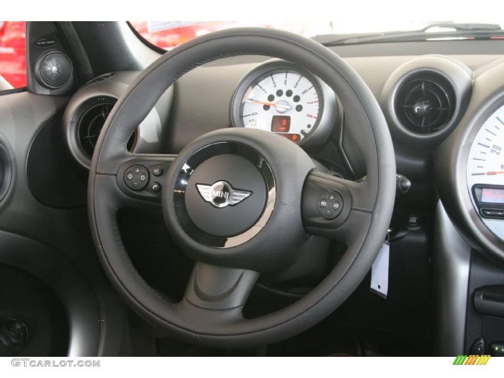 2011 Mini Cooper Countryman Light Tobacco Leather/Cloth Steering Wheel Photo #52085243