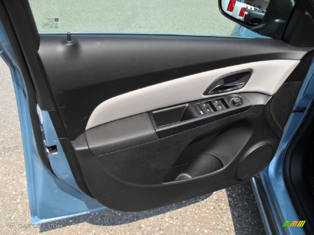 2012 Chevrolet Cruze LS Jet Black/Medium Titanium Door Panel Photo #52085606