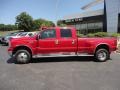 2005 Red Ford F350 Super Duty Lariat Crew Cab 4x4 Dually  photo #2