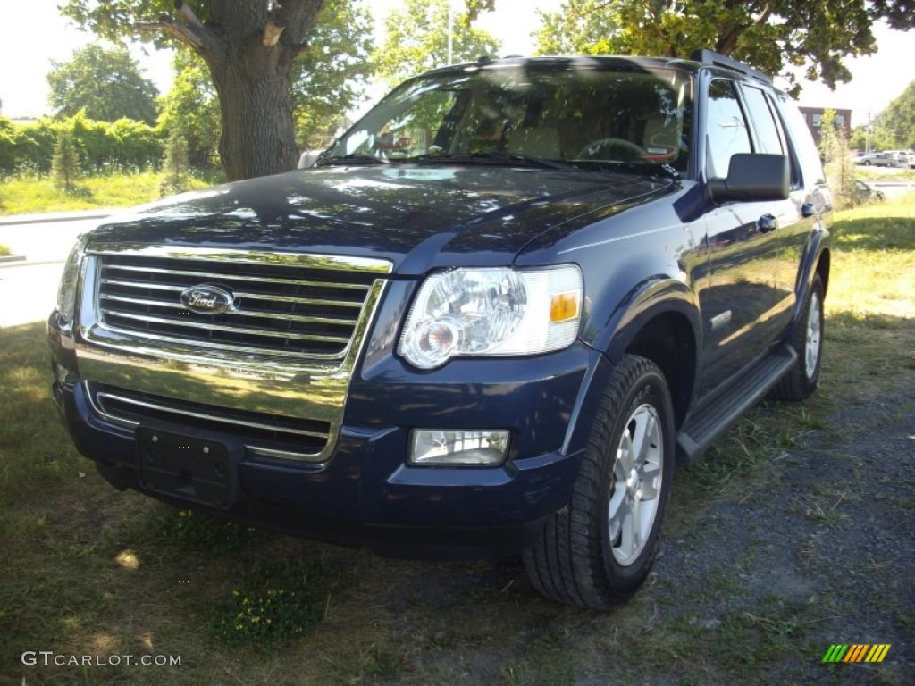 2008 Explorer XLT 4x4 - Dark Blue Pearl Metallic / Camel photo #1