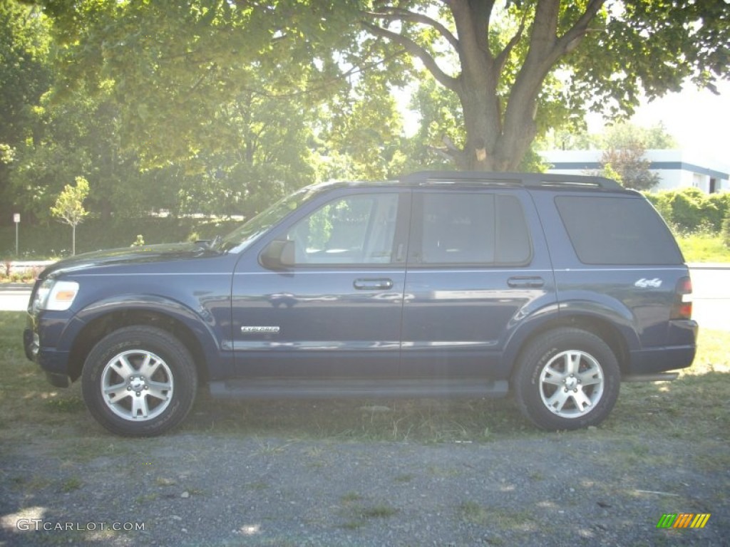 2008 Explorer XLT 4x4 - Dark Blue Pearl Metallic / Camel photo #2