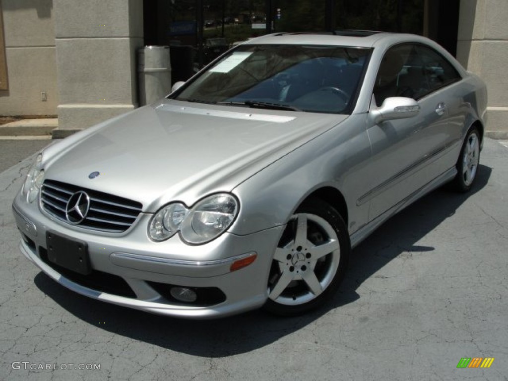 Brilliant Silver Metallic 2005 Mercedes-Benz CLK 500 Coupe Exterior Photo #52094246