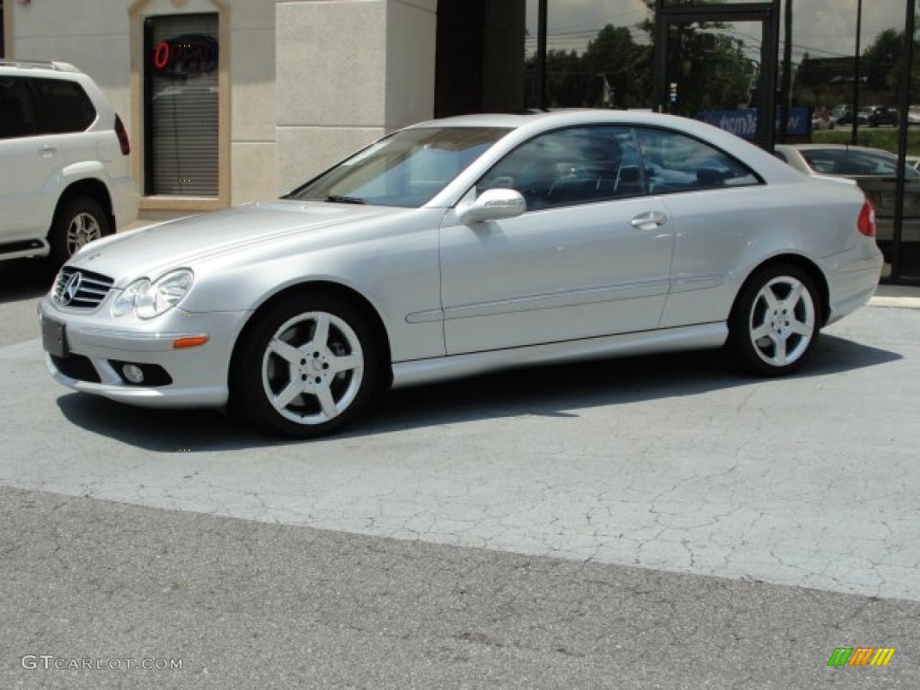 Brilliant Silver Metallic 2005 Mercedes-Benz CLK 500 Coupe Exterior Photo #52094291