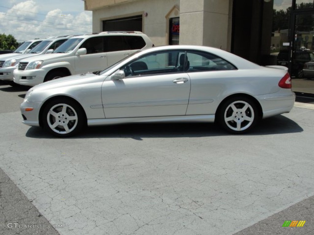 Brilliant Silver Metallic 2005 Mercedes-Benz CLK 500 Coupe Exterior Photo #52094306