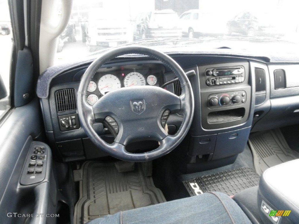 2002 Dodge Ram 1500 SLT Quad Cab Navy Blue Dashboard Photo #52094882