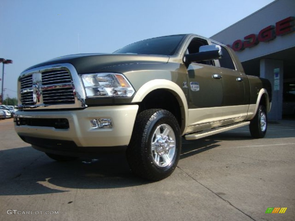 Sagebrush Pearl 2011 Dodge Ram 2500 HD Laramie Longhorn Mega Cab 4x4 Exterior Photo #52098509