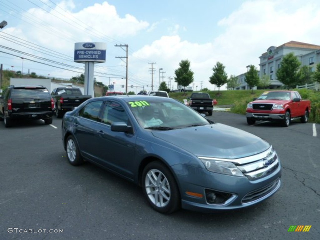 2011 Fusion SEL V6 - Steel Blue Metallic / Charcoal Black photo #1