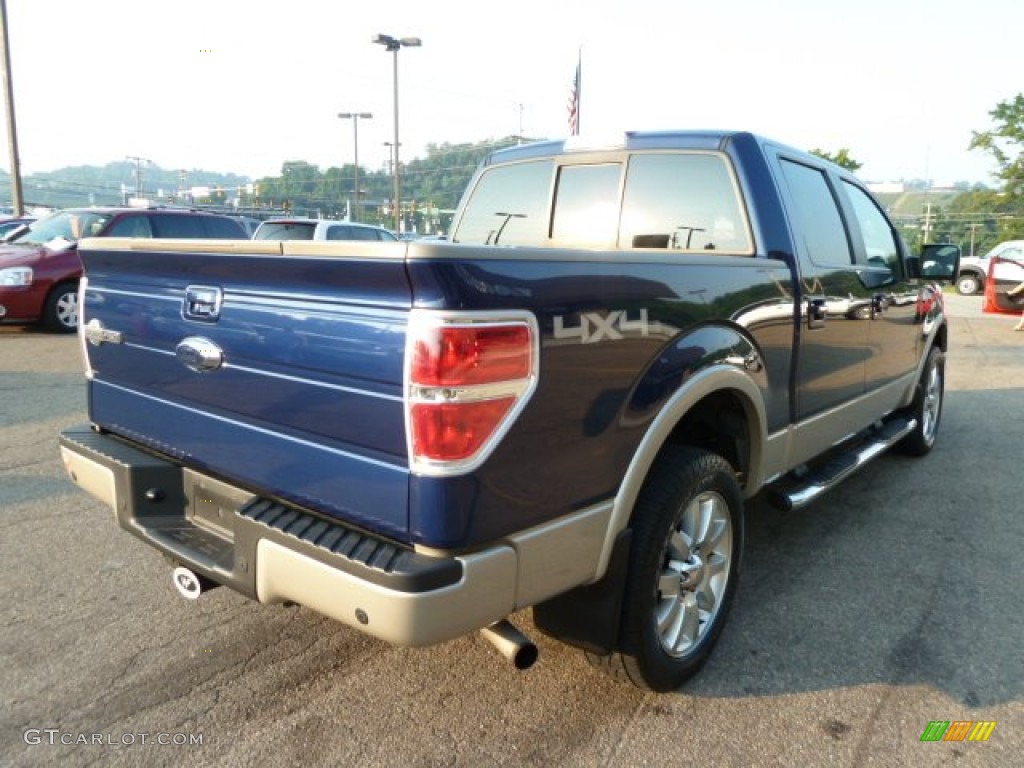 2009 F150 King Ranch SuperCrew 4x4 - Dark Blue Pearl Metallic / Chaparral Leather/Camel photo #4