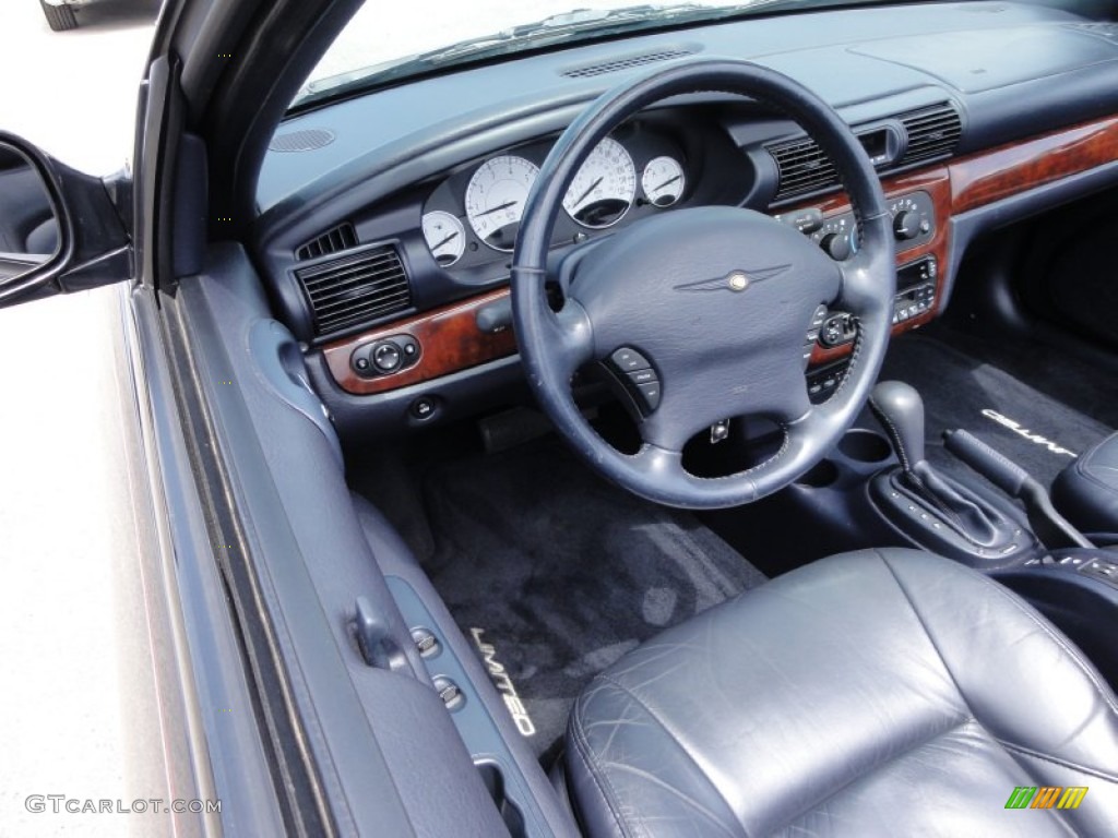 2002 Chrysler Sebring Limited Convertible Deep Royal Blue Dashboard Photo #52102670
