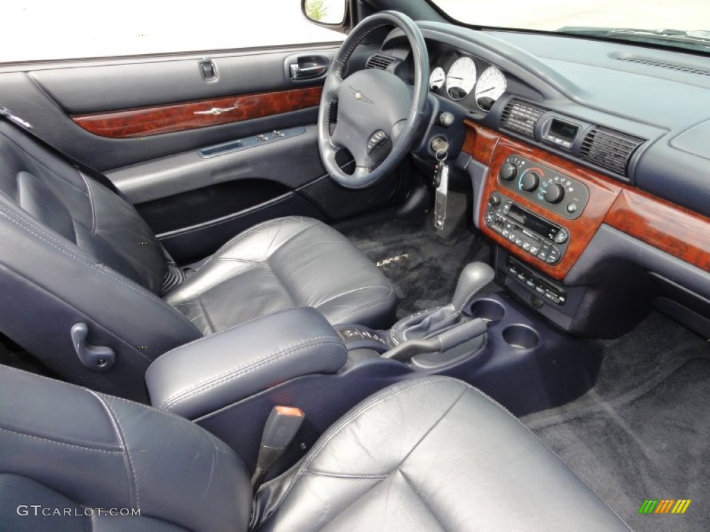Deep Royal Blue Interior 2002 Chrysler Sebring Limited Convertible Photo #52102775