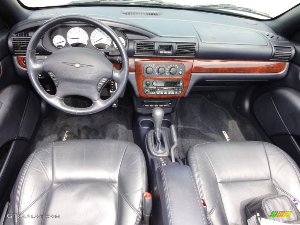 2002 Chrysler Sebring Limited Convertible Deep Royal Blue Dashboard Photo #52102994