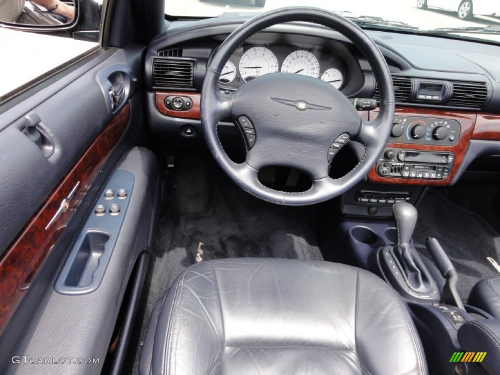 2002 Chrysler Sebring Limited Convertible Deep Royal Blue Dashboard Photo #52103012