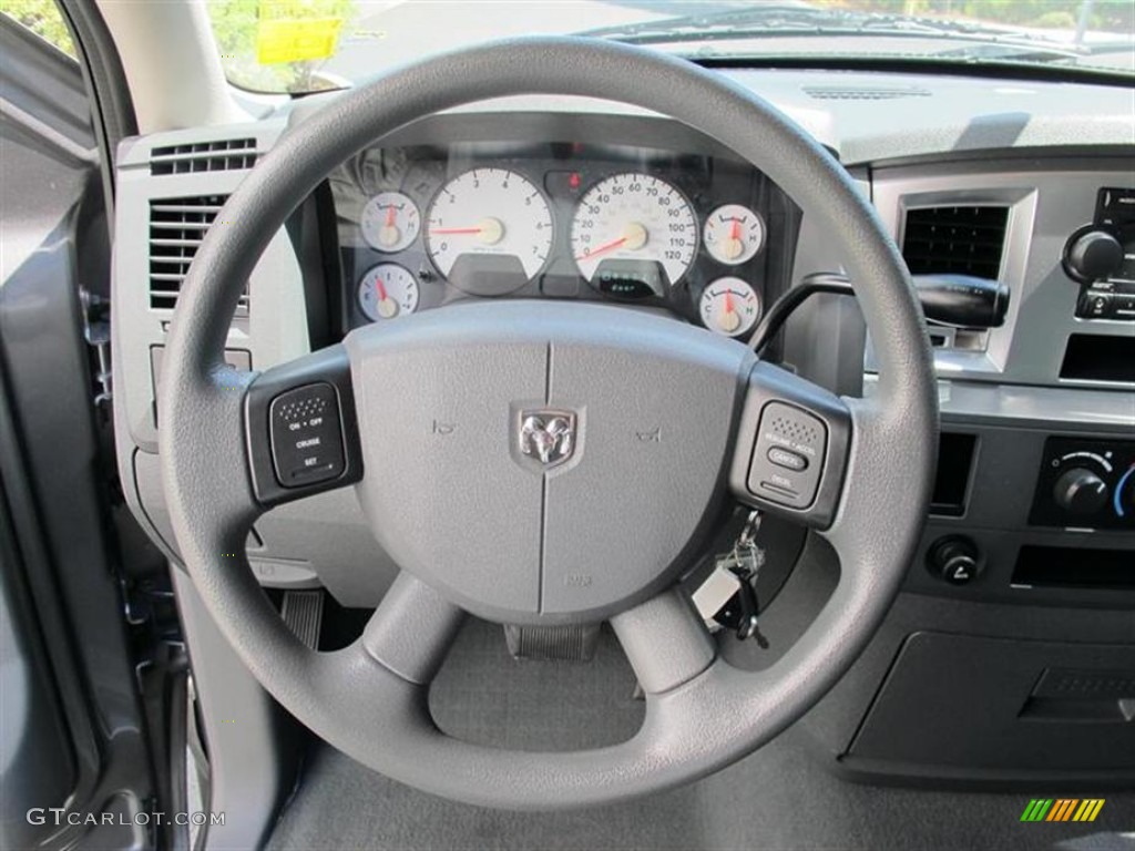 2007 Dodge Ram 1500 SLT Quad Cab Medium Slate Gray Steering Wheel Photo #52104035