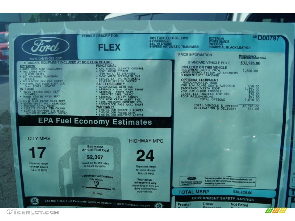 2012 Ford Flex SEL Window Sticker Photos