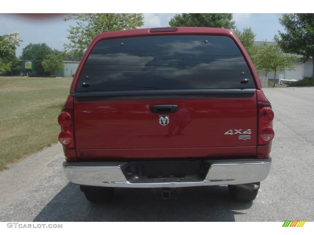 2008 Ram 1500 Laramie Quad Cab 4x4 - Inferno Red Crystal Pearl / Medium Slate Gray photo #4