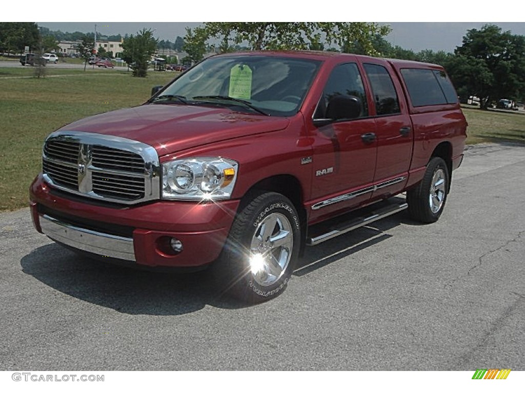 2008 Ram 1500 Laramie Quad Cab 4x4 - Inferno Red Crystal Pearl / Medium Slate Gray photo #41