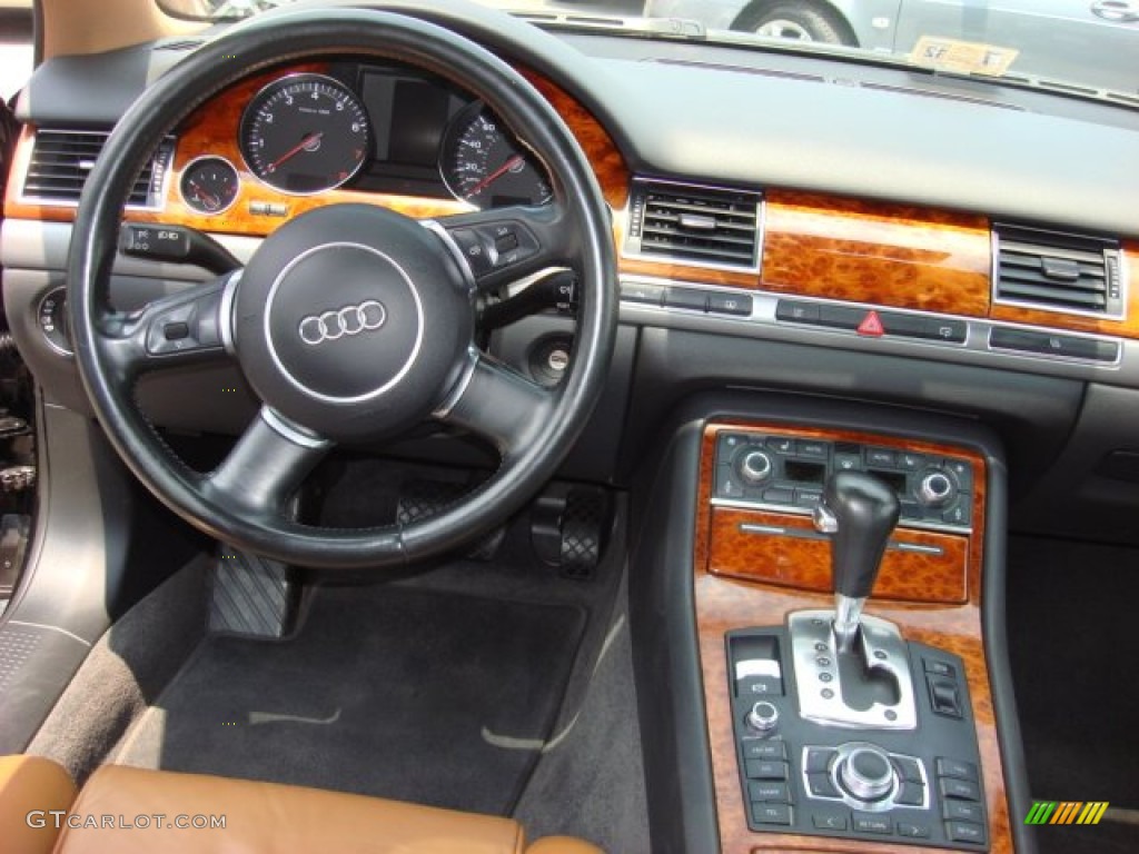 2005 A8 L 4.2 quattro - Brilliant Black / Black/Amaretto photo #13