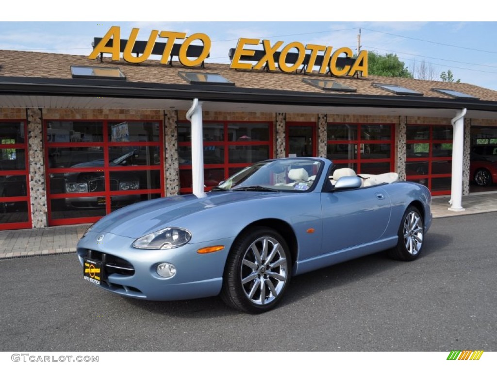 2006 XK XK8 Convertible - Frost Blue Metallic / Ivory photo #1