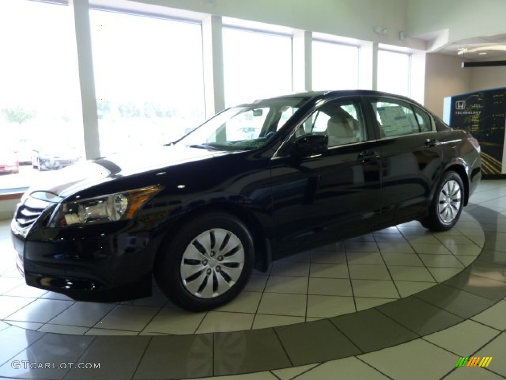 2011 Accord LX Sedan - Crystal Black Pearl / Ivory photo #1