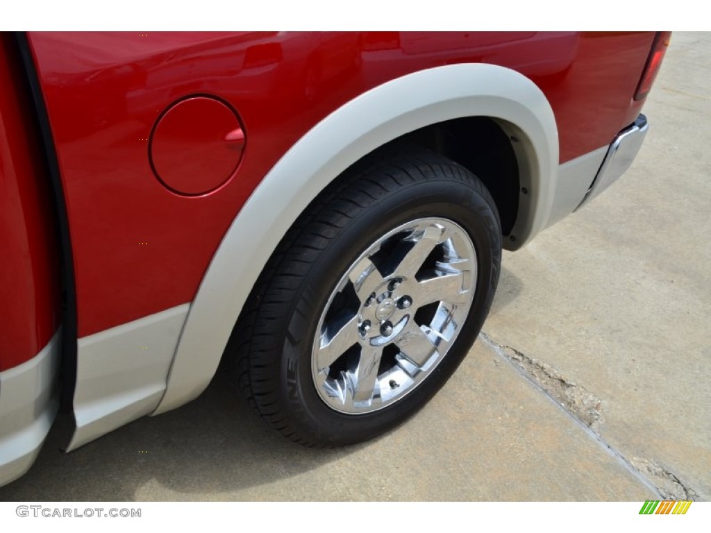 2010 Ram 1500 Laramie Crew Cab - Inferno Red Crystal Pearl / Light Pebble Beige/Bark Brown photo #16
