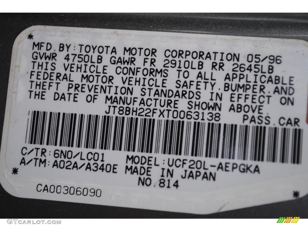 1996 LS Color Code 6N0 for Moonstone Pearl Photo #52121365