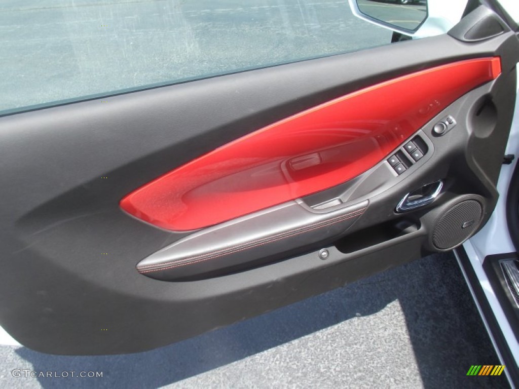 2011 Chevrolet Camaro SS/RS Convertible Inferno Orange/Black Door Panel Photo #52121899