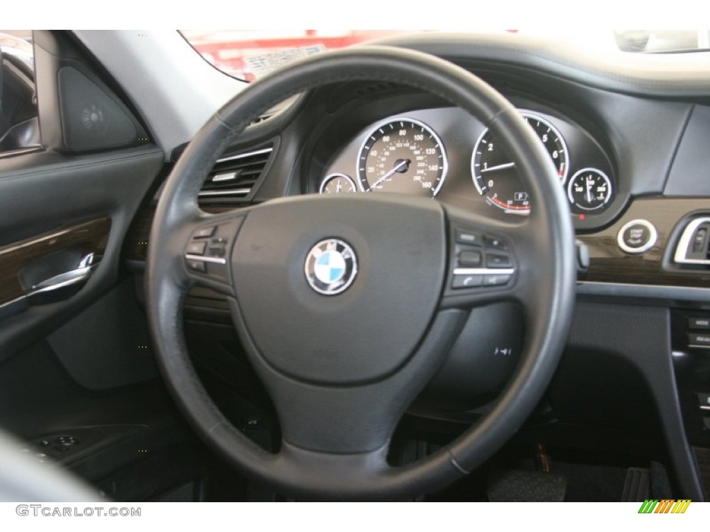 2011 BMW 7 Series 750Li Sedan Black Steering Wheel Photo #52124521