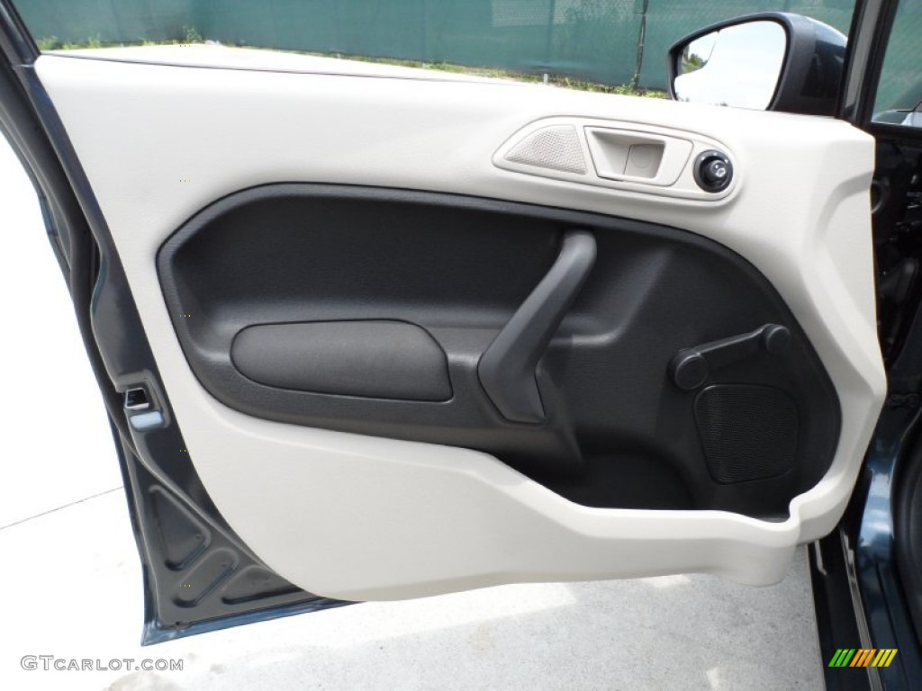 2011 Ford Fiesta S Sedan Light Stone/Charcoal Black Cloth Door Panel Photo #52127905