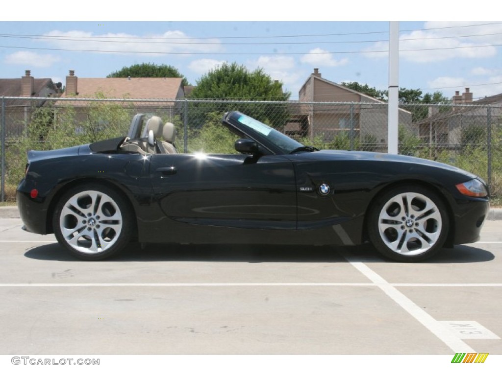 2004 Z4 3.0i Roadster - Jet Black / Beige photo #7