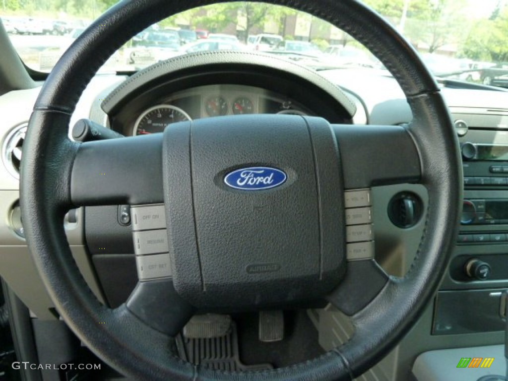 2006 Ford F150 FX4 SuperCab 4x4 Black Steering Wheel Photo #52131676