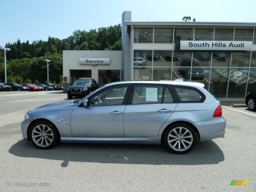 2011 3 Series 328i xDrive Sports Wagon - Blue Water Metallic / Beige photo #2