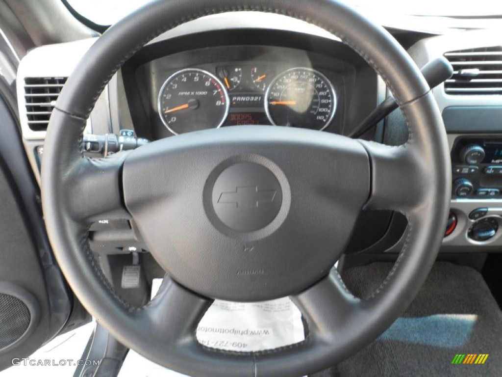 2008 Chevrolet Colorado LT Crew Cab Ebony Steering Wheel Photo #52131970