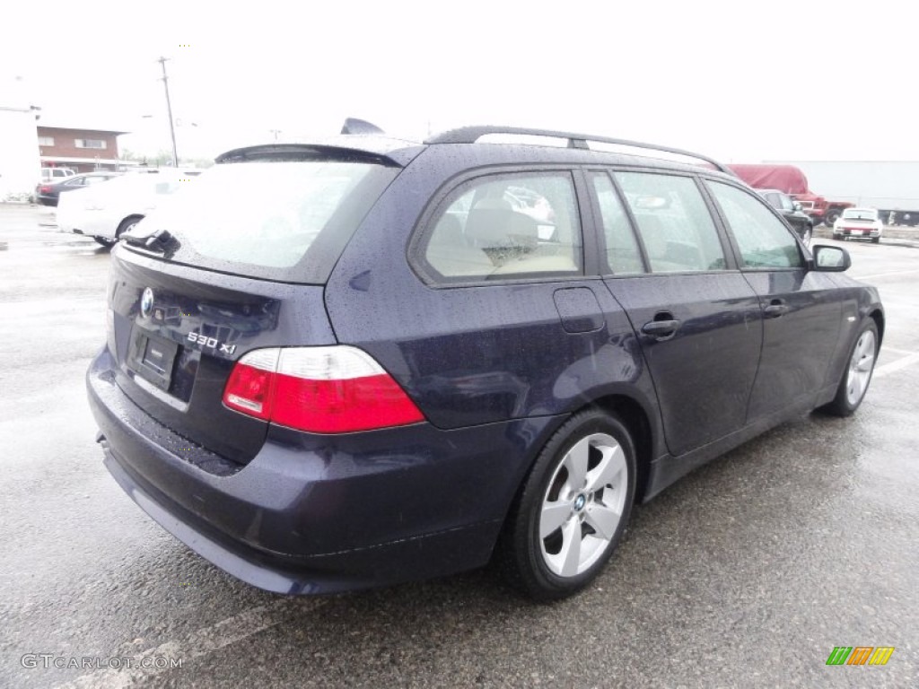 2006 5 Series 530xi Wagon - Monaco Blue Metallic / Beige photo #8