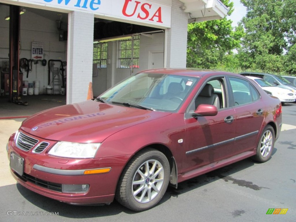 2003 9-3 Linear Sport Sedan - Merlot Red Metallic / Charcoal Grey photo #1