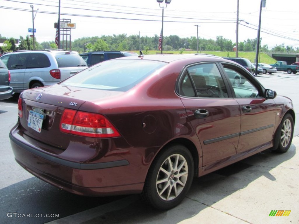 2003 9-3 Linear Sport Sedan - Merlot Red Metallic / Charcoal Grey photo #2