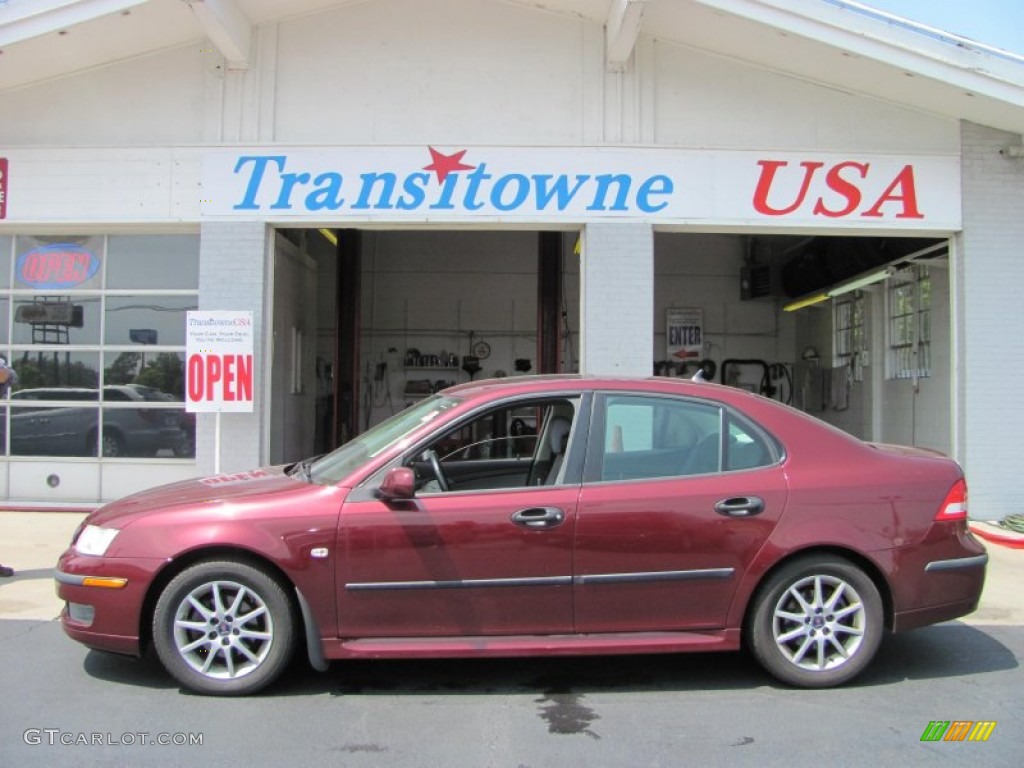 2003 9-3 Linear Sport Sedan - Merlot Red Metallic / Charcoal Grey photo #5
