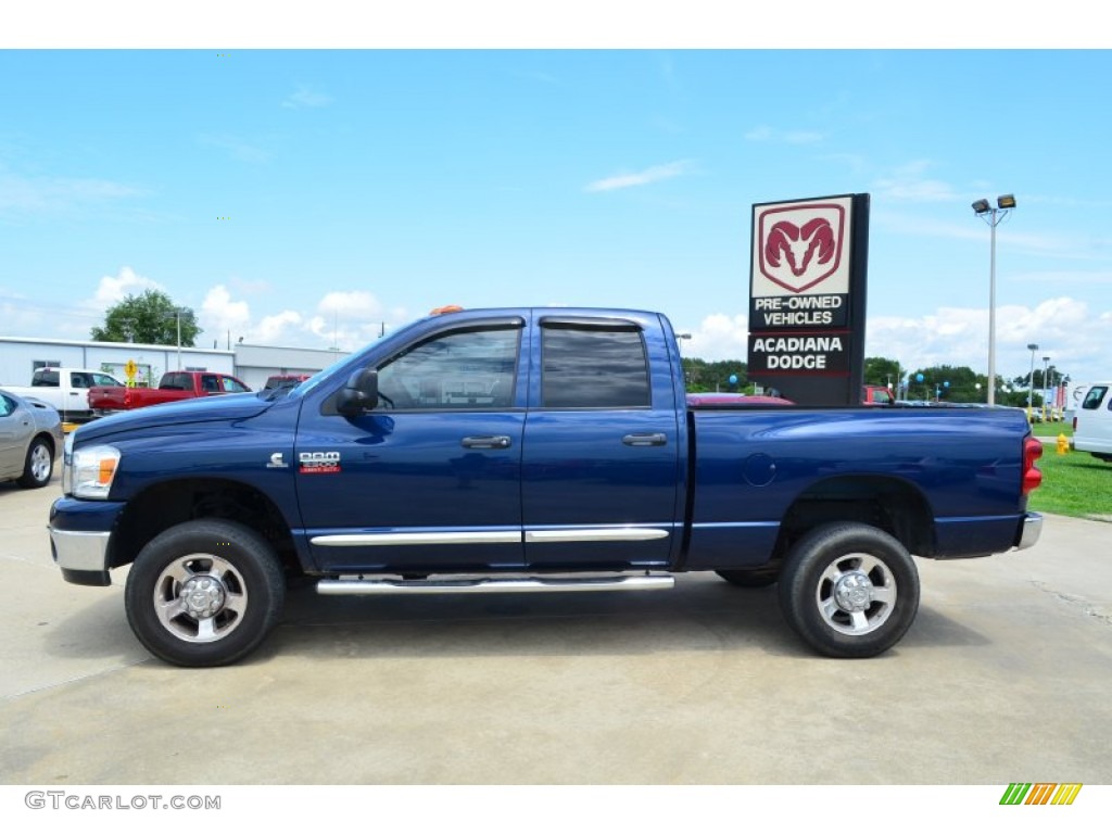 2008 Ram 2500 Big Horn Quad Cab 4x4 - Patriot Blue Pearl / Medium Slate Gray photo #2