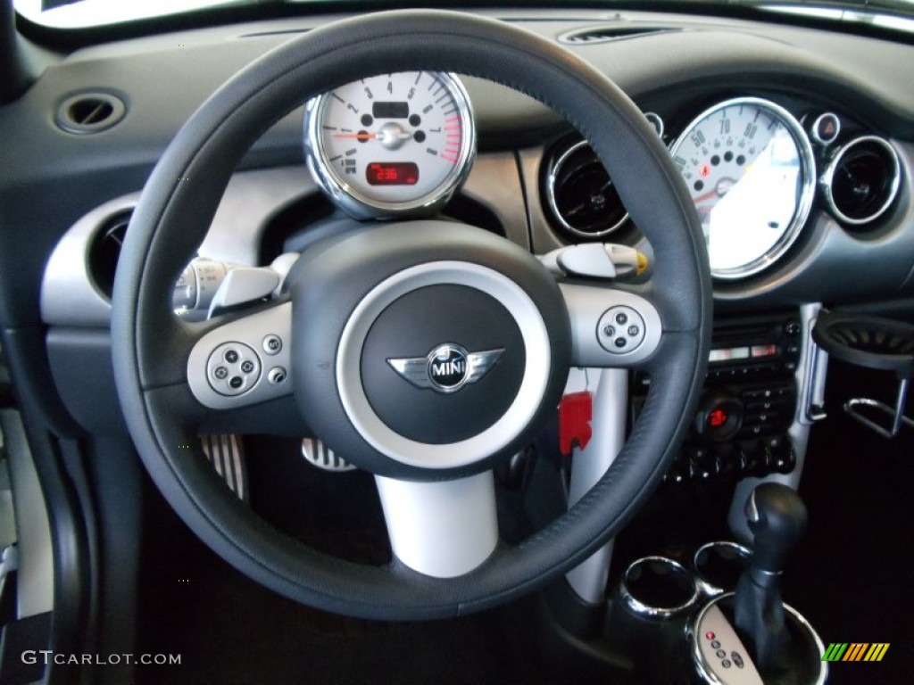 2008 Mini Cooper S Convertible Panther Black Steering Wheel Photo #52138725