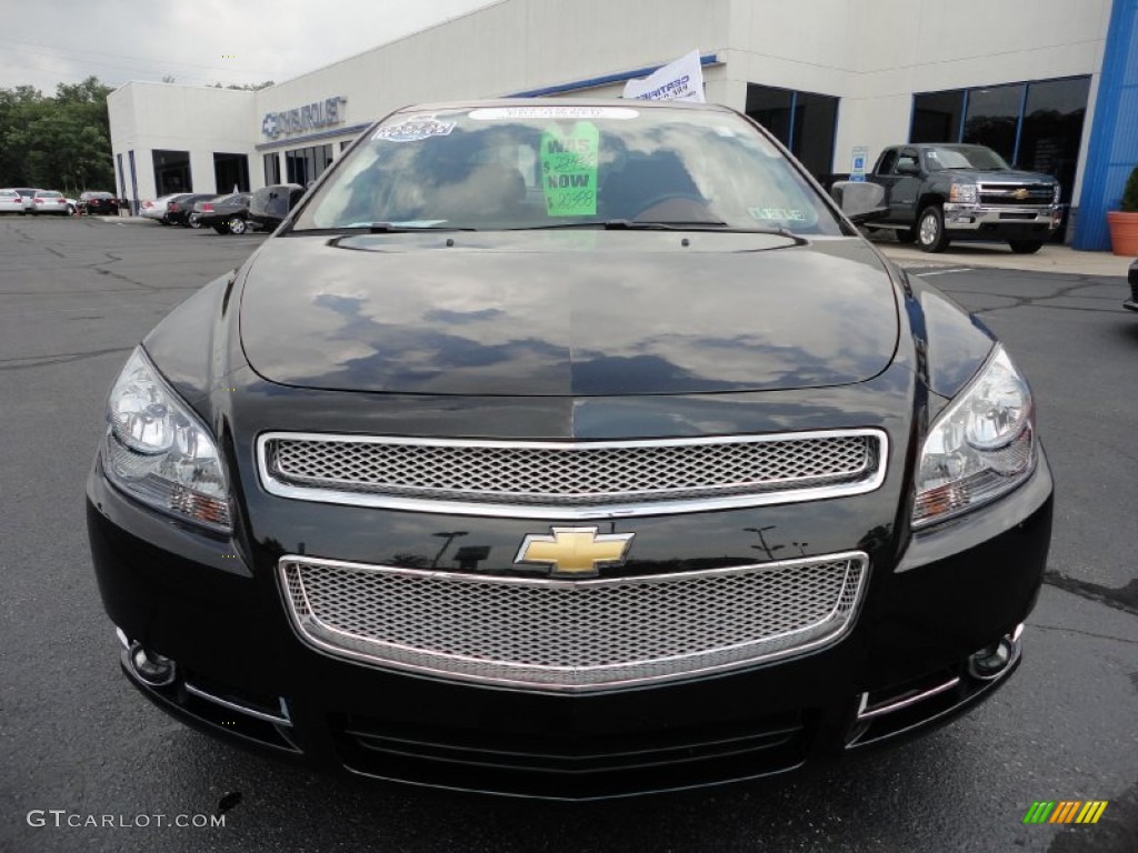 2008 Malibu LTZ Sedan - Black Granite Metallic / Ebony/Brick Red photo #2