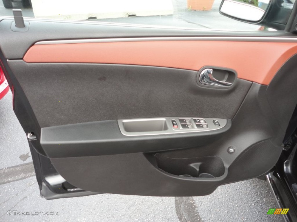 2008 Chevrolet Malibu LTZ Sedan Ebony/Brick Red Door Panel Photo #52140196