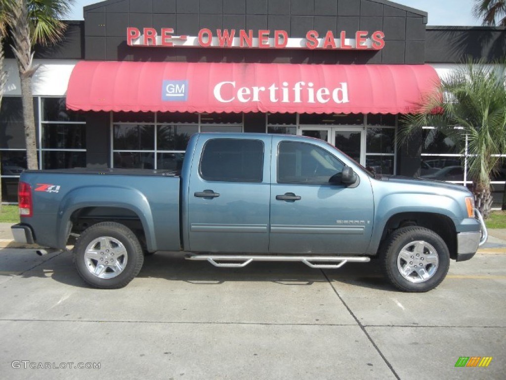 2008 Sierra 1500 SLE Crew Cab 4x4 - Stealth Gray Metallic / Ebony photo #1