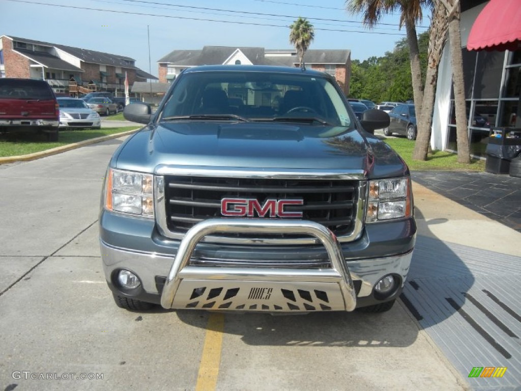 2008 Sierra 1500 SLE Crew Cab 4x4 - Stealth Gray Metallic / Ebony photo #2