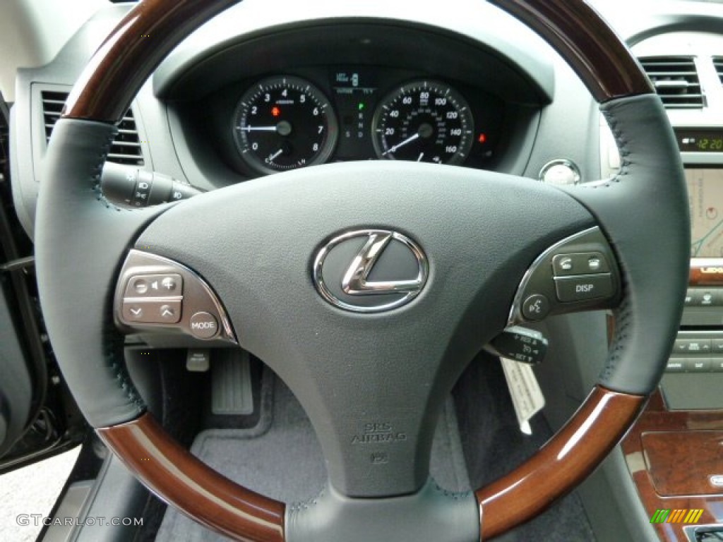 2011 Lexus ES 350 Black Steering Wheel Photo #52141318