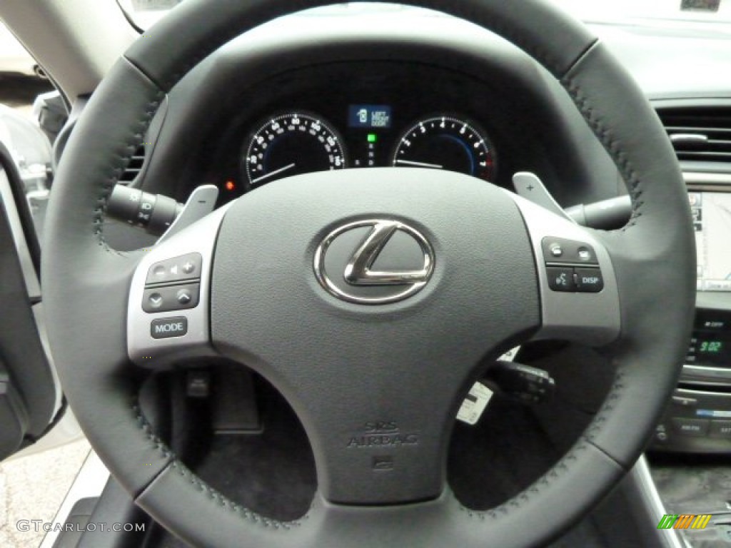 2011 Lexus IS 250 AWD Black Steering Wheel Photo #52141936