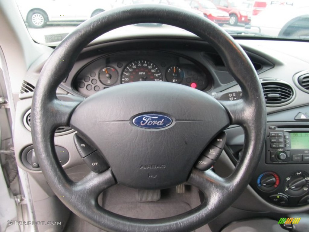 2003 Ford Focus SE Sedan Medium Graphite Steering Wheel Photo #52142740