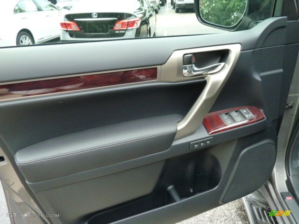 2011 Lexus GX 460 Premium Black/Auburn Bubinga Door Panel Photo #52143064