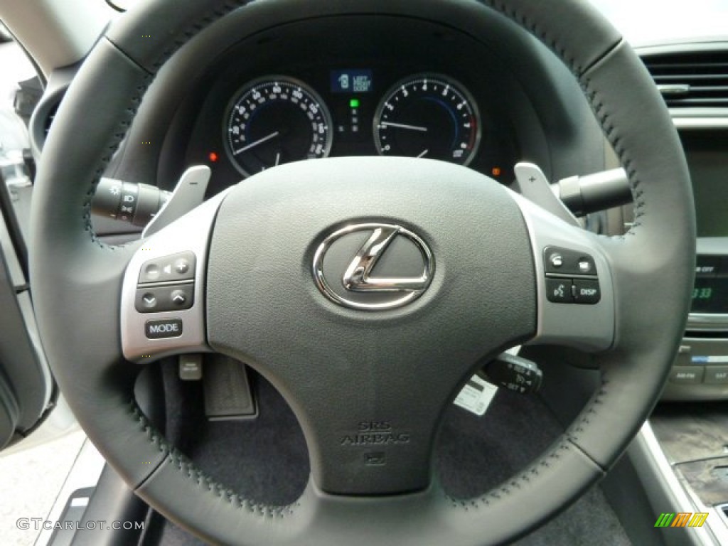 2011 Lexus IS 250 AWD Black Steering Wheel Photo #52143394