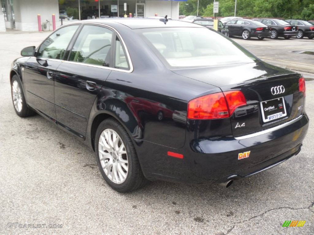 2008 A4 2.0T quattro S-Line Sedan - Deep Sea Blue Pearl Effect / Beige photo #3